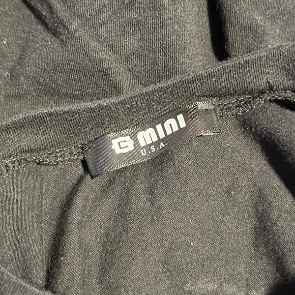 Black Graphic Top with Safety Pins - Picture 2 of 8